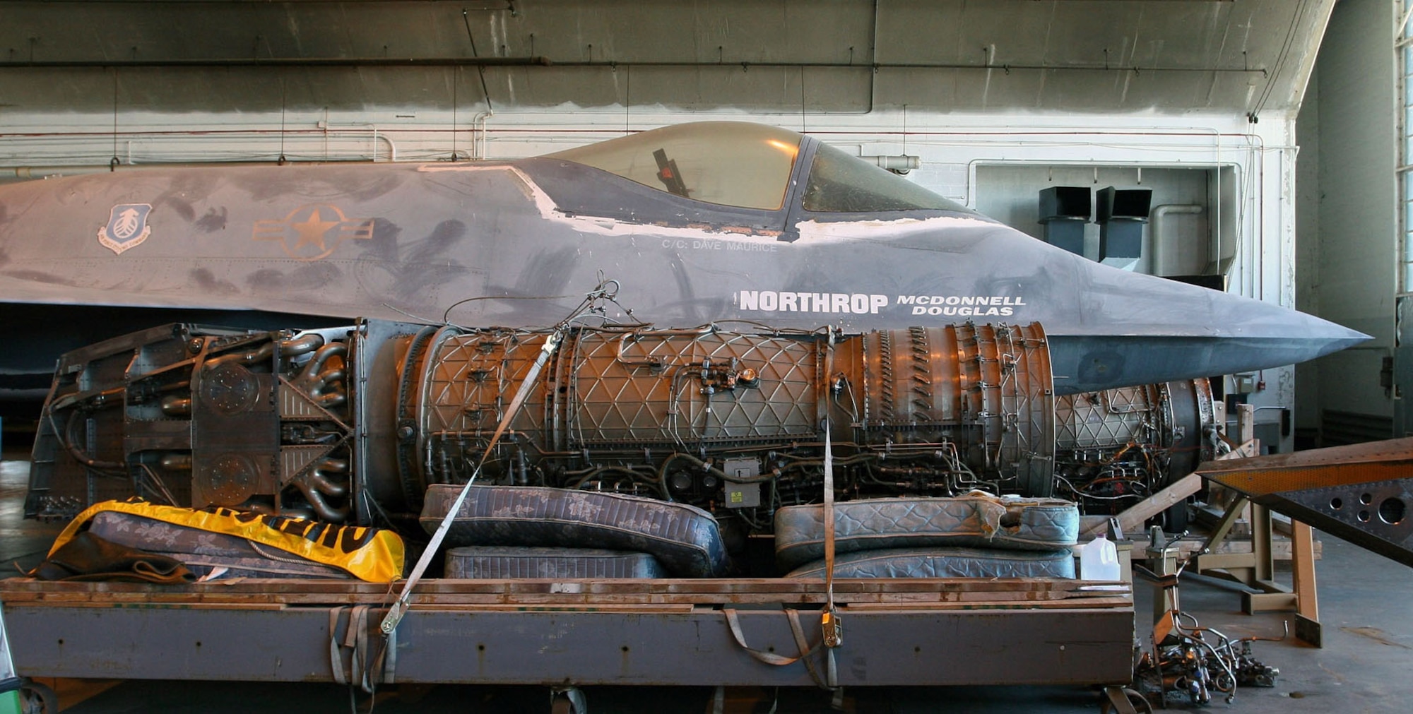 DAYTON, Ohio -- Northrop-McDonnell Douglas YF-23 in the restoration hangar at the National Museum of the United States Air Force. (Photo courtesy of Airshow Traveler)