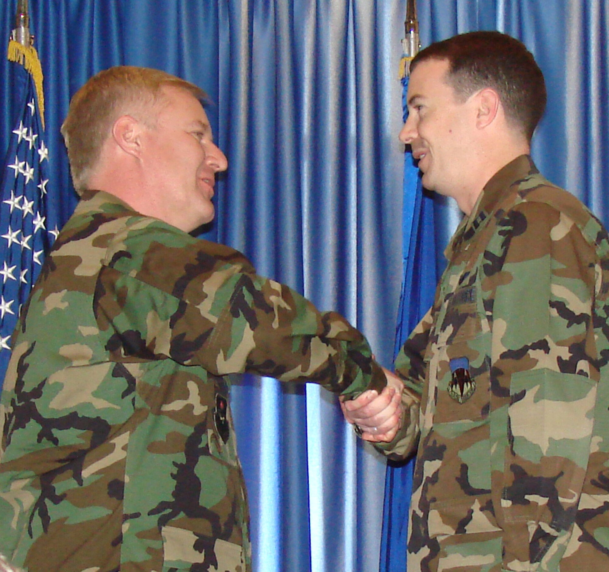 Capt. Sean Papworth, formerly Director of Operations for the Logistics Readiness Squadron accepted command March 2 of the LRS. (U.S. Air Force photo/2nd Lt. Agneta Murnan)