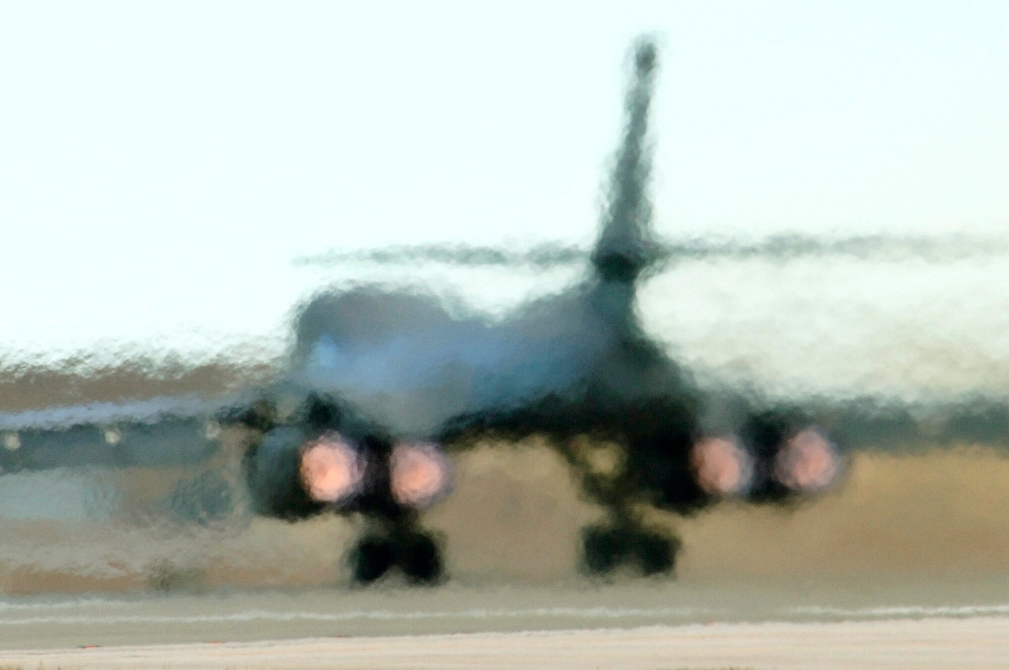 A B-1B Lancer from the 34th Bomb Squadron takes off from Ellsworth Air Force Base, S.D., March 06 for an operational readiness exercise mission.  Base officials are preparing for a scheduled operational readiness inspection later this year.  (U.S. Air Force photo/Staff Sgt. Michael B. Keller)