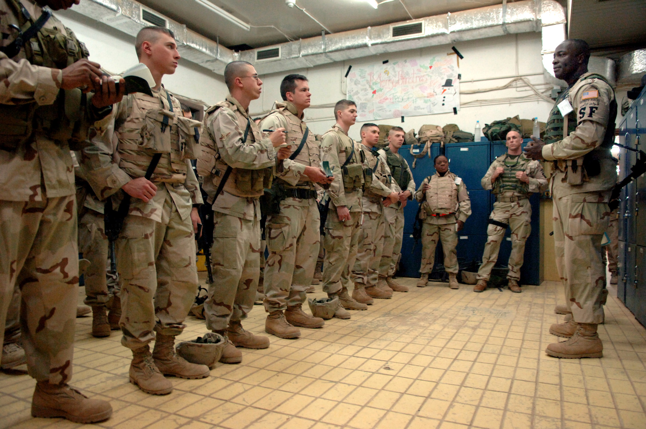 U.S. Air Force Master Sgt. Darrell Shelton gives a daily