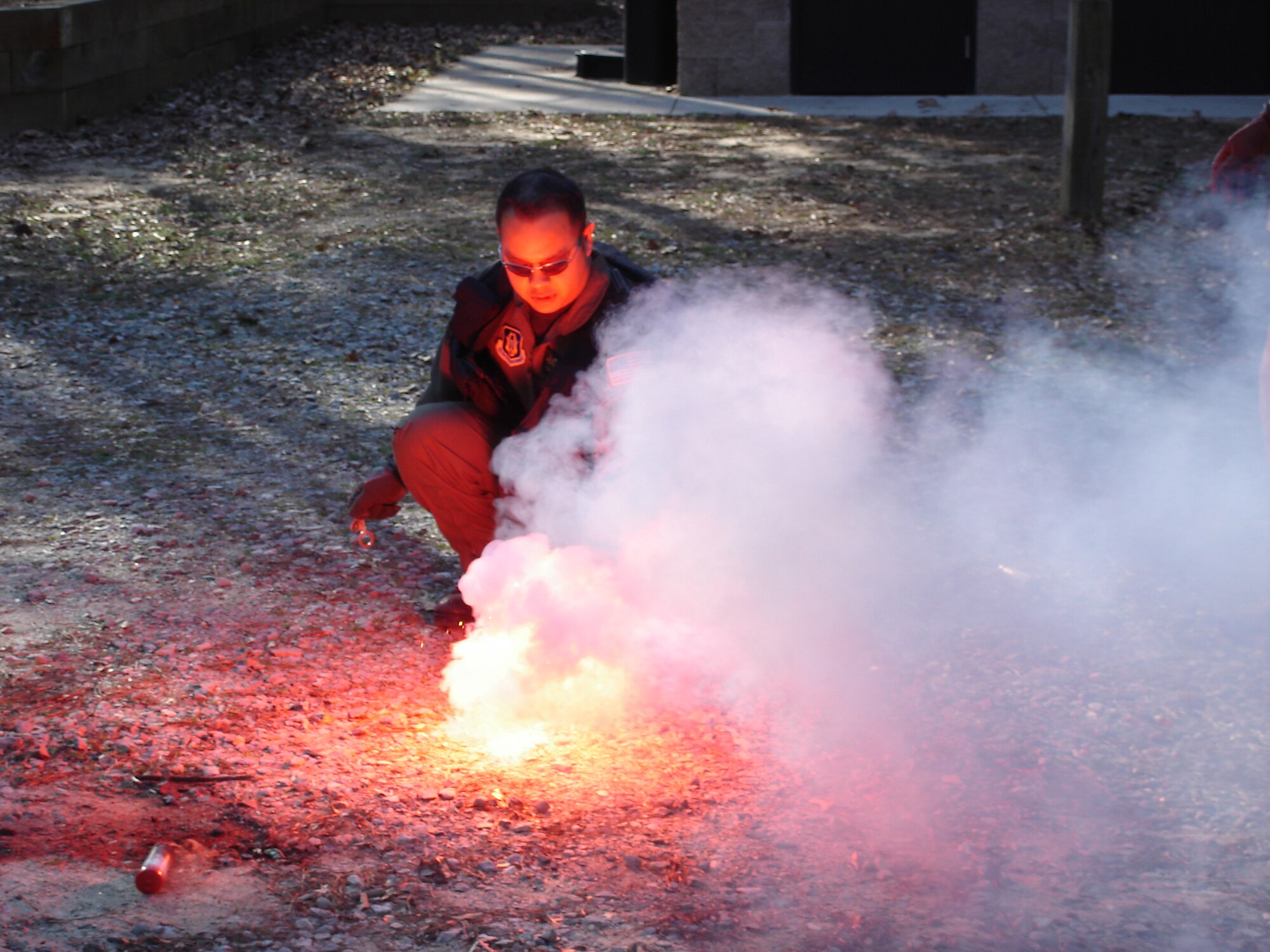 In late February aircrew members from the 916th Air Refueling Wing traveled to the Cliffs of the Neuse State Park in Seven Springs, NC. These reservists were given survival training by the 4th Fighter Wing's Survival Evasion Resistance and Escape (SERE) office and were augmented by the 916th ARW's Life Support shop. (U.S. Air Force photo/Staff Sgt. Grant Fountain)                              