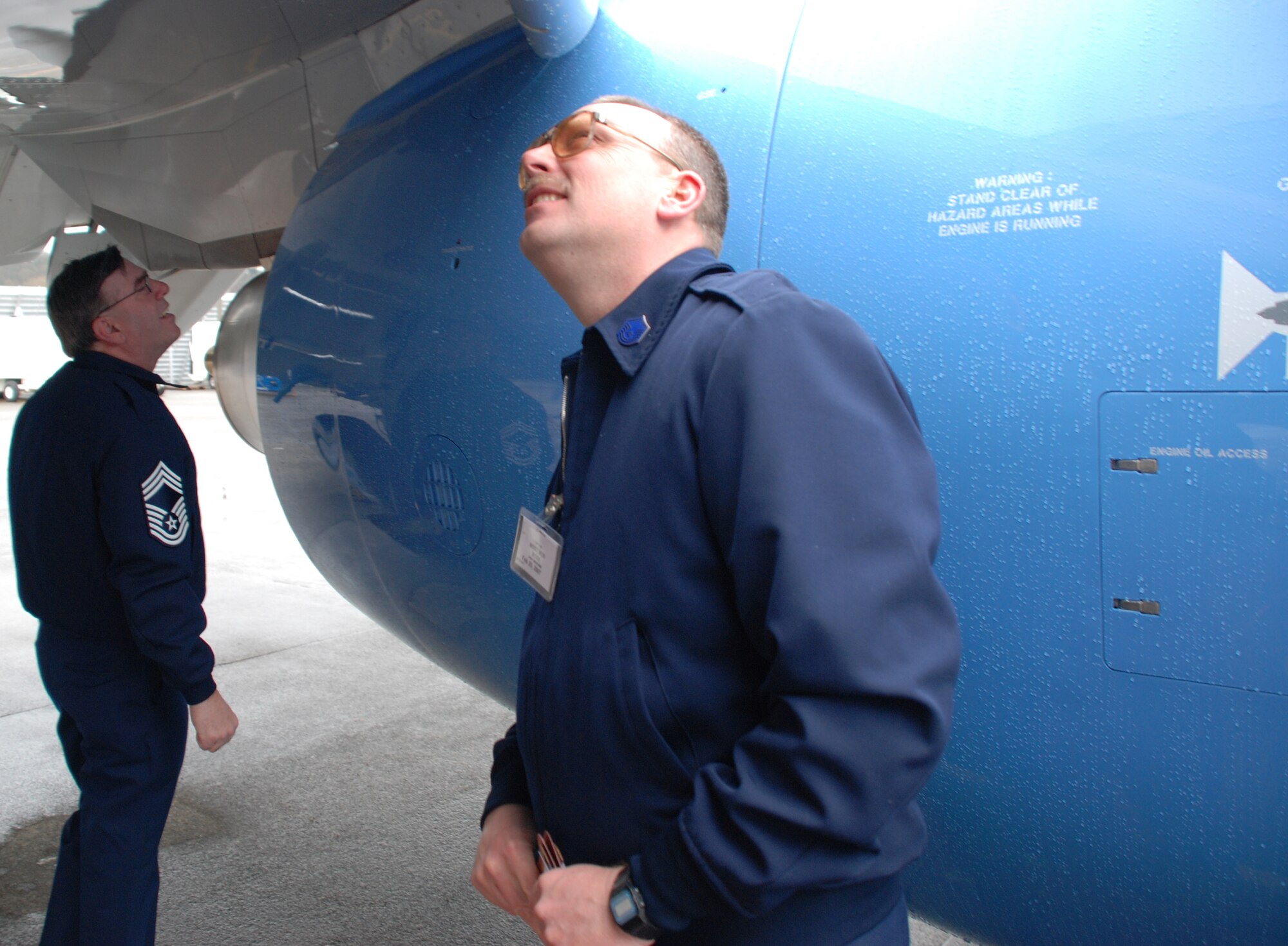 Before each flight, maintenance inspectors from the 932nd Maintenance Group check the plane carefully.  The 932nd Airlift Wing flies both C-9C and C-40C planes.