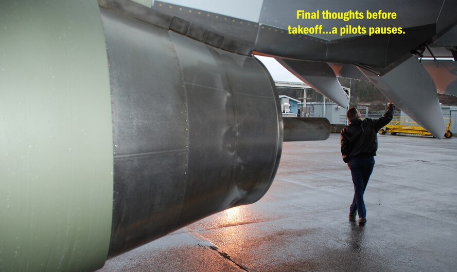 Lt. Col. Paul Brown, a 932nd Airlift Wing pilot, thinks about the upcoming test flight of the new C-40C in Seattle.  