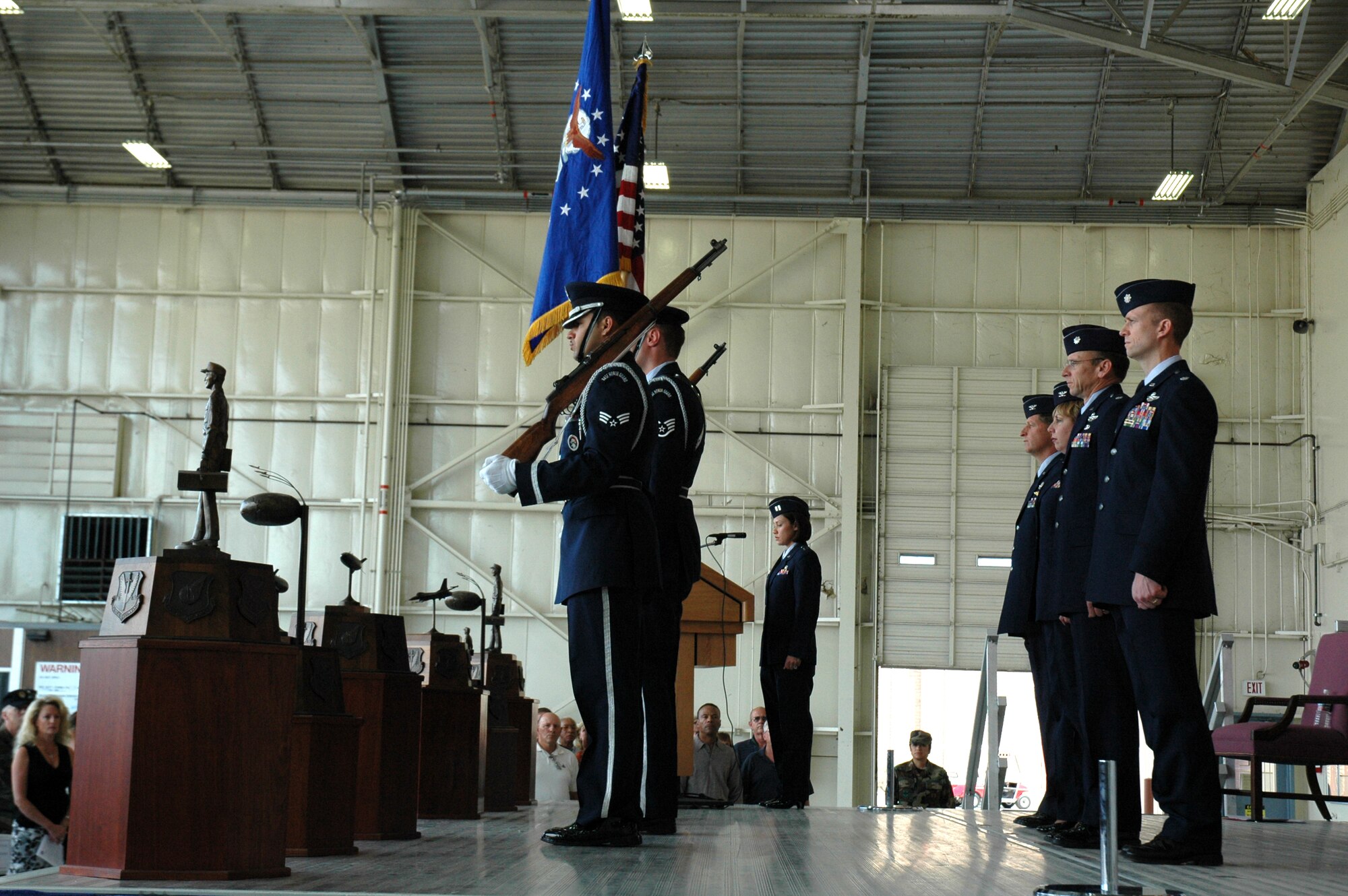 The 944th Fighter Wing conducted a special farewell ceremony March 10, 2007, as the 944th Maintenance Group prepares for deactivation on March 31, 2007. As part of Base Realignment and Closure, the 944th Fighter Wing's 17 F-16 Fighting Falcons were reassigned to various units and with that, the maintenance and operations positions were cut. (U.S. Air Force photo/Staff Sgt. Susan Stout)
