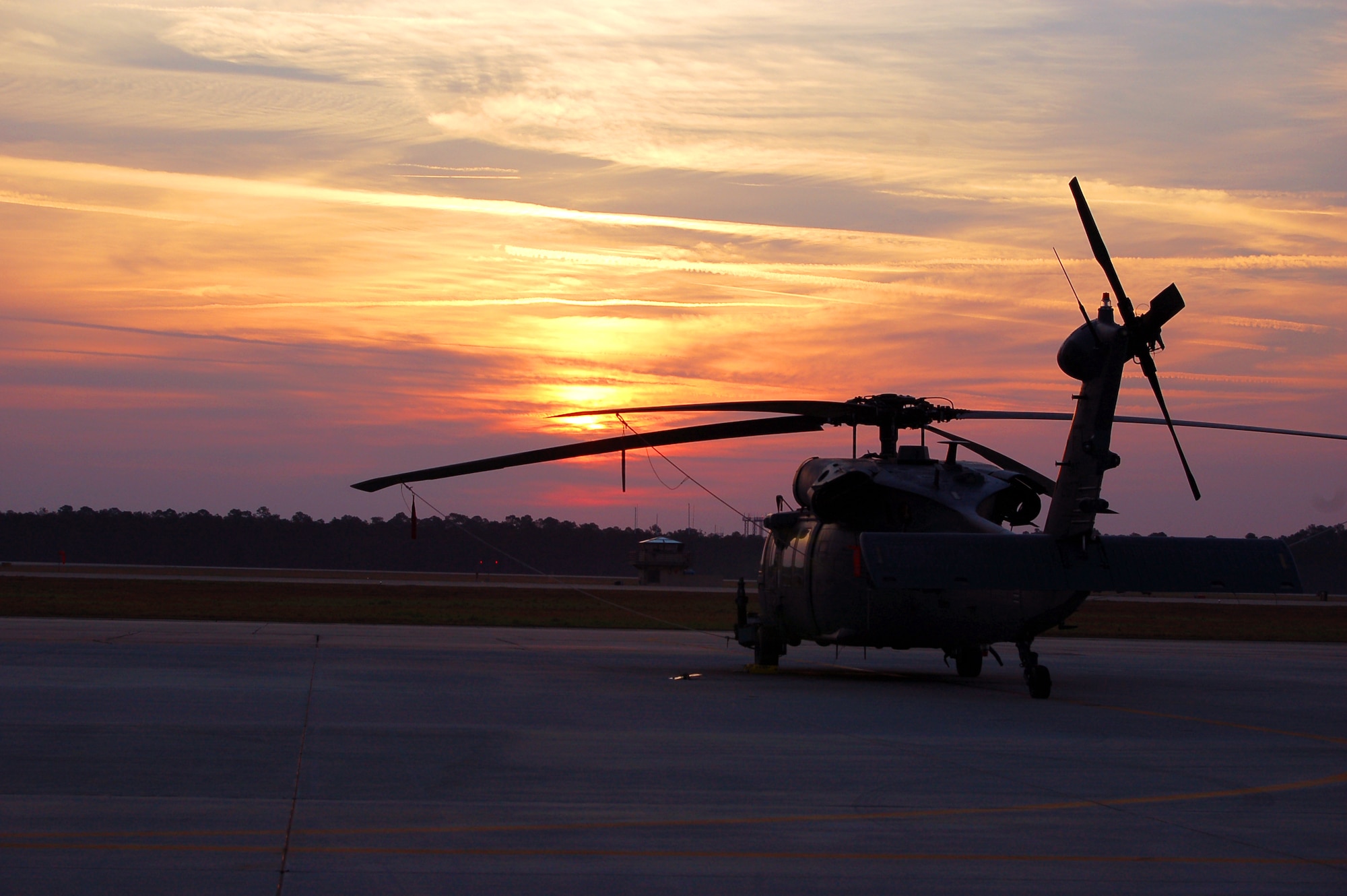 MOODY AIR FORCE BASE, Ga. -- An HH-60G Pave Hawk assiged to the 41st Rescue Squadron awaits another flying day March 12. (U.S. Air Force photo by Tech. Sgt. Parker Gyokeres)