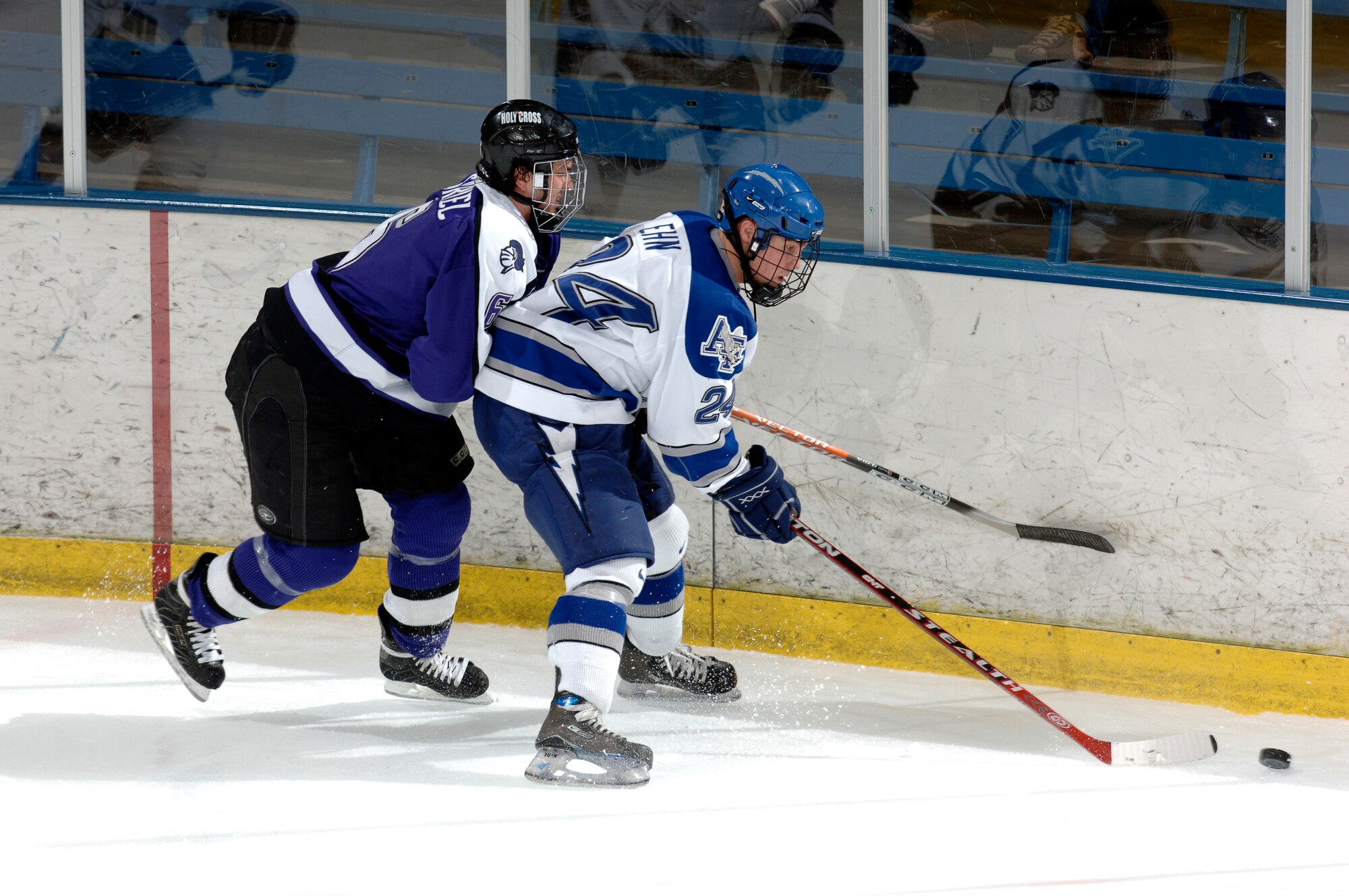 Junior center Eric Ehn had two points as Air Force beat Holy Cross, 3-0, in the quarterfinals of the Atlantic Hockey Association Tournament. Ehn leads the nation with 62 points this season. (Courtesy photo/Mike Kaplan)
