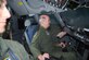 Gen. Duncan McNabb, commander of Air Mobility Command, flies in the C-17 simulator here Monday with Capt. Paul Adams, 14th Airlift Squadron pilot. General McNabb visited Charleston AFB to become qualified on the C-17. (U.S. Air Force photo/Senior Airman Sam Hymas)