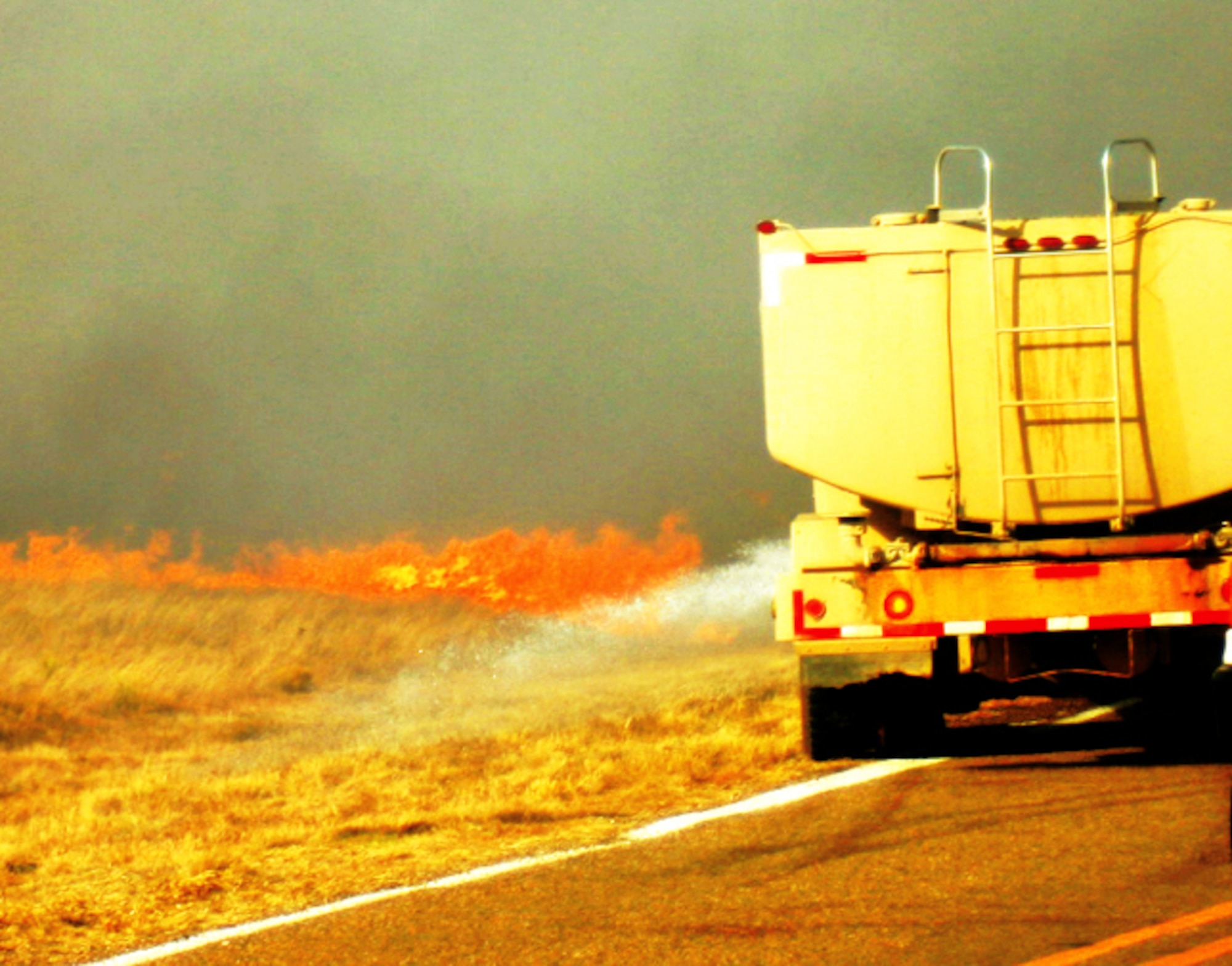 Wildfires pose a severe threat to the high plains residents of eastern New Mexico. With windy conditions, fires can spread at a rate of 30-60 miles per hour. If Airmen see a wildfire, they should call 9-1-1 immediately. (U.S. Air Force photo by 1st Lt. James Nichols)