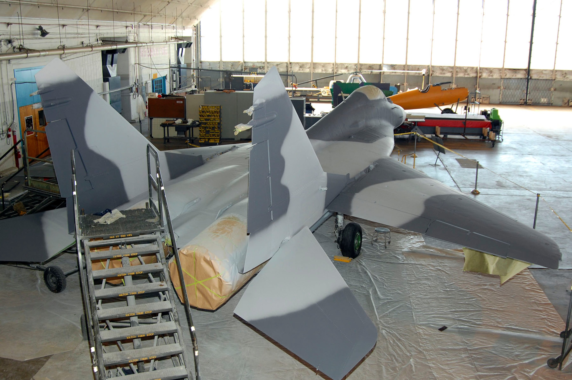 DAYTON, Ohio (02/2007) - The MiG-29A undergoing restoration at the National Museum of the U.S. Air Force. (U.S. Air Force photo by Ben Strasser)