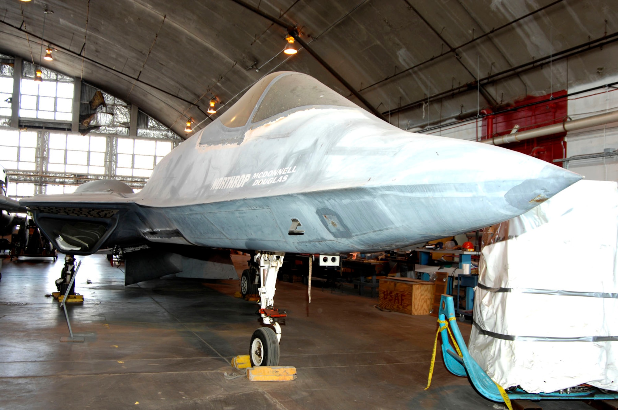 DAYTON, Ohio (02/2007) -- Northrop-McDonnell Douglas YF-23 in the restoration area of the National Museum of the U.S. Air Force. (U.S. Air Force photo by Ben Strasser)