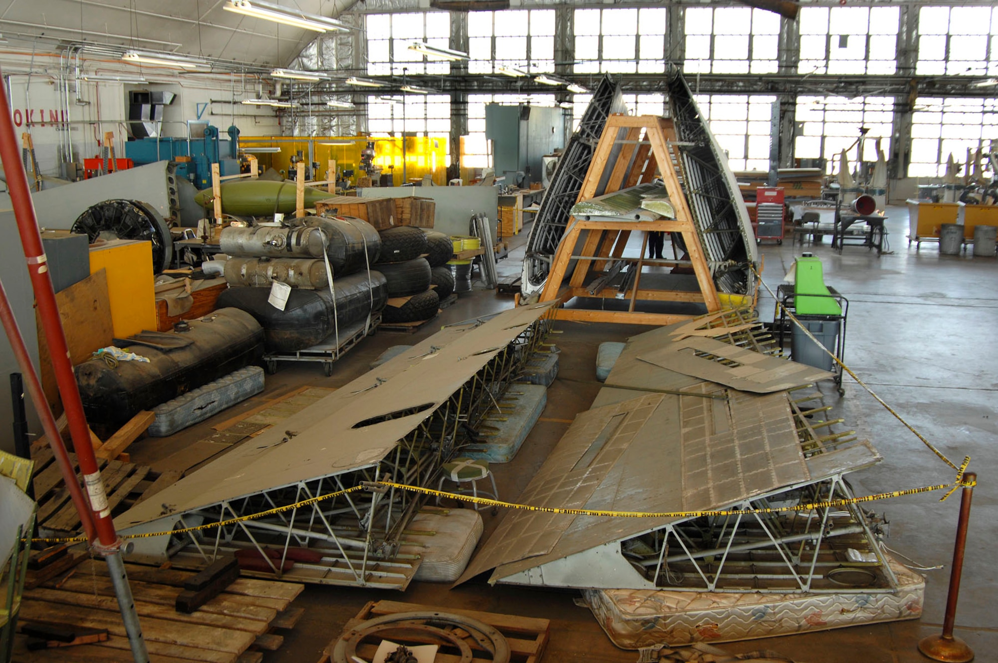DAYTON, Ohio (02/2007) - Parts of the "Memphis Belle" in the restoration area of the National Museum of the U.S. Air Force. (U.S. Air Force photo by Ben Strasser)