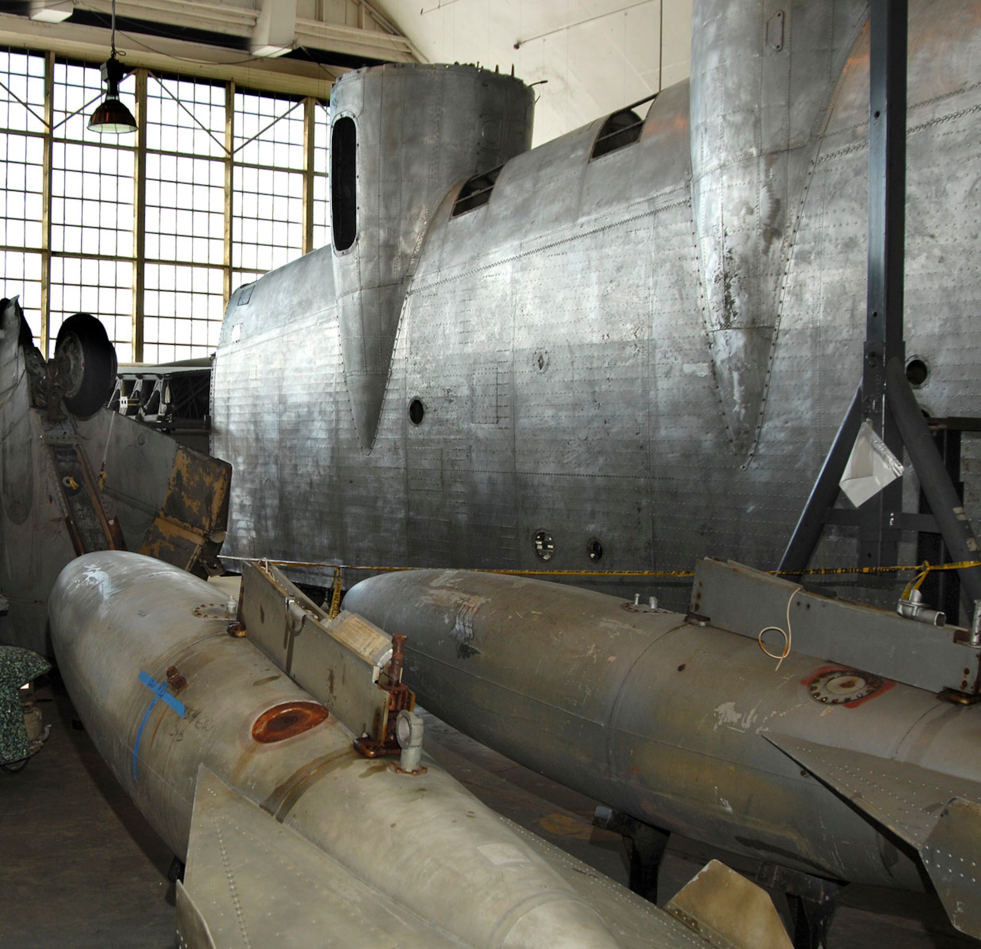 DAYTON, Ohio (02/2007) - Part of the a wing from the "Memphis Belle" in the restoration area of the National Museum of the U.S. Air Force. (U.S. Air Force photo by Ben Strasser)