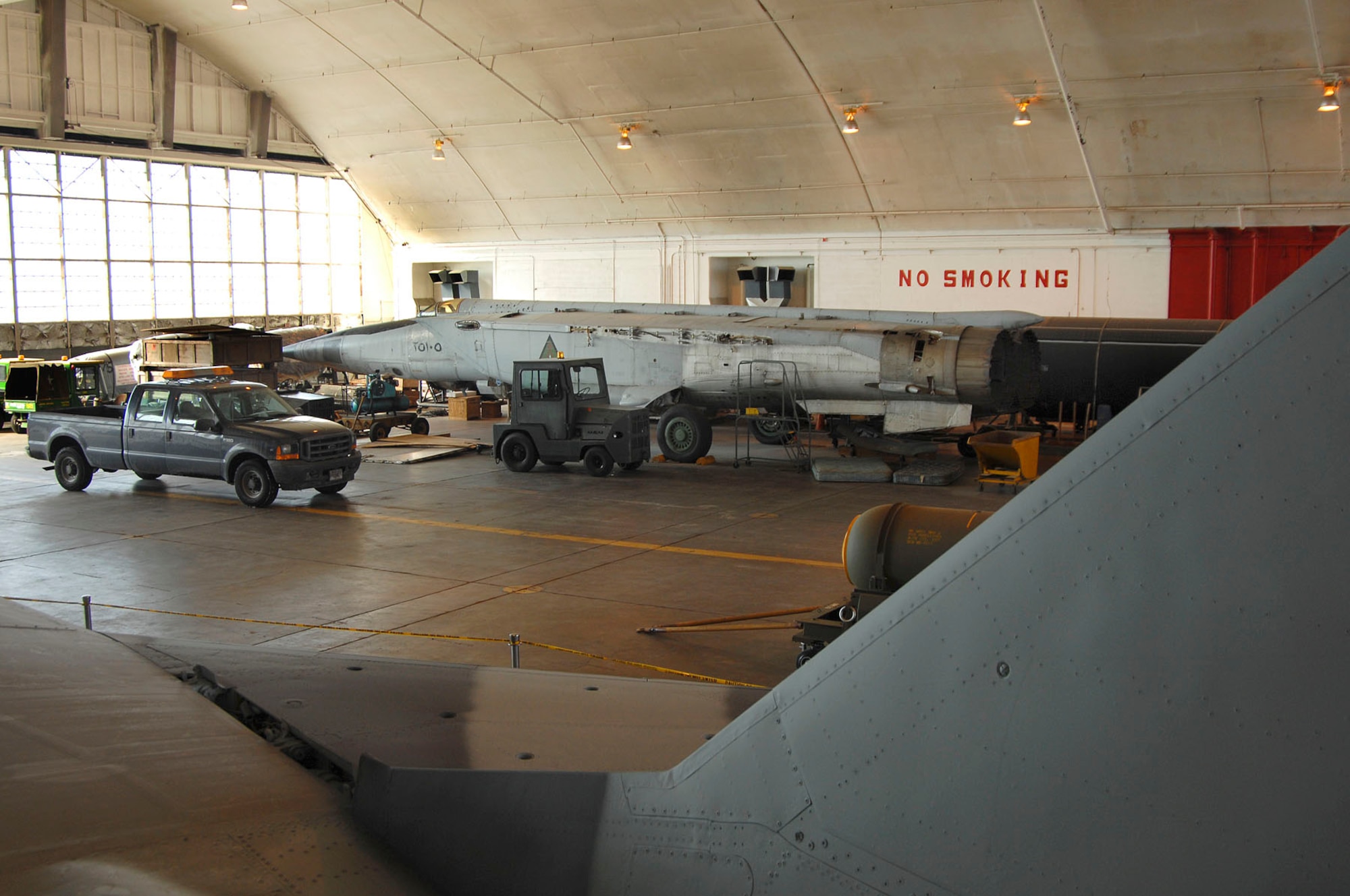 DAYTON, Ohio (02/2007) -- Wide shot of the MiG-25 in the restoration area at the National Museum of the U.S. Air Force. (U.S. Air Force photo by Ben Strasser)