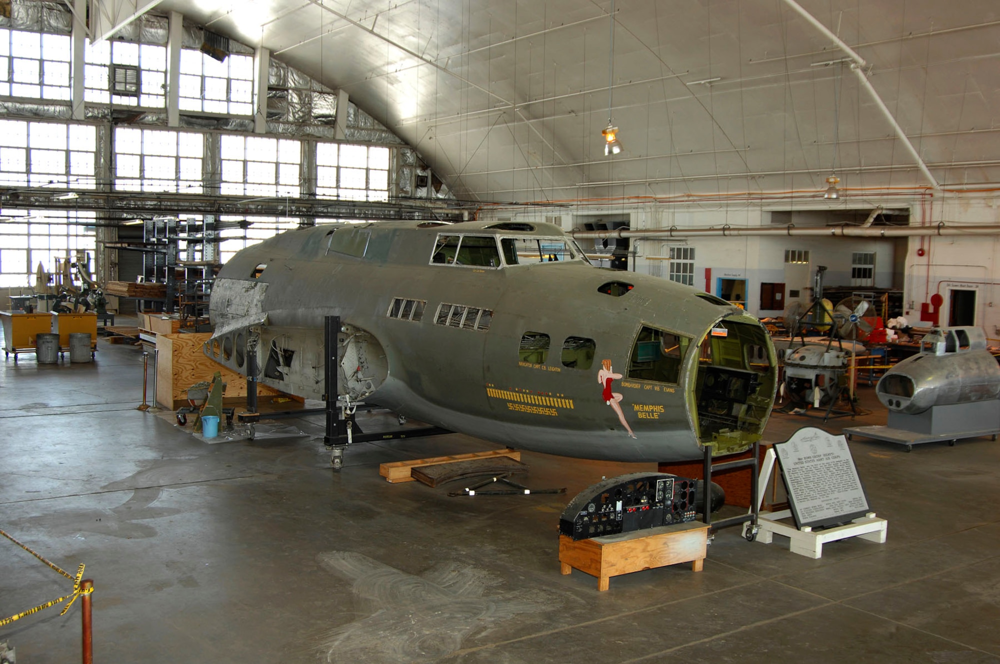 DAYTON, Ohio (02/2007) - The B-17F "Memphis Belle" in restoration at the National Museum of the U.S. Air Force. (U.S. Air Force photo by Ben Strasser)