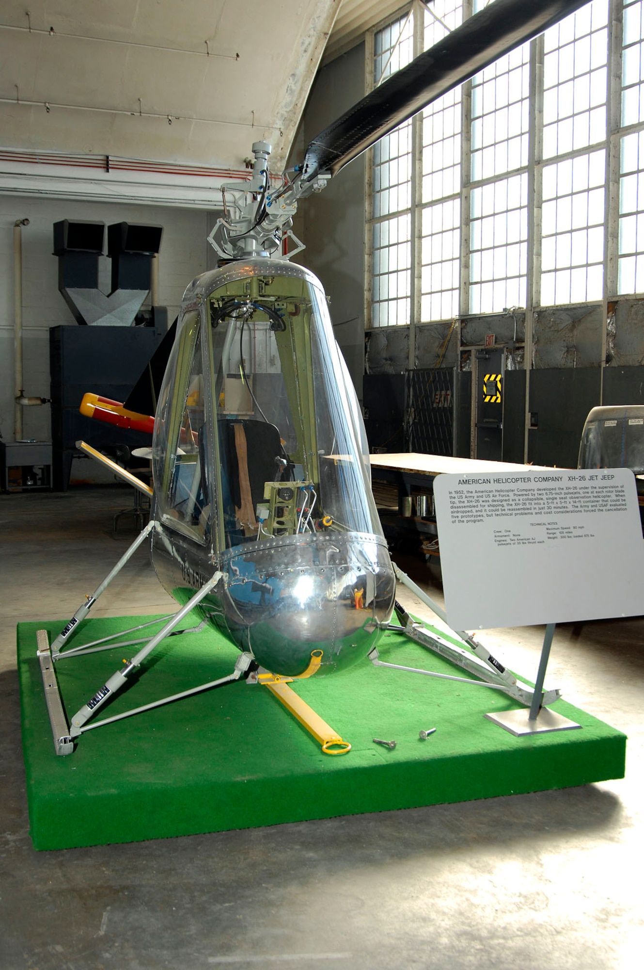 DAYTON, Ohio -- American Helicopter XH-26 in the restoration hangar at the National Museum of the U.S. Air Force. (U.S. Air Force photo by Ben Strasser)