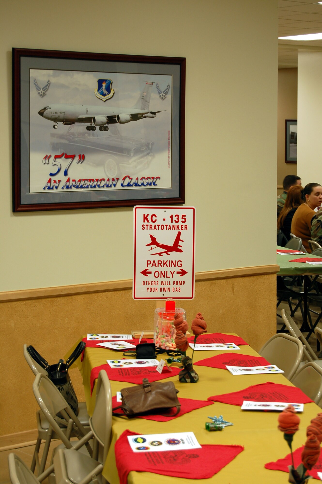 GRAND FORKS AIR FORCE BASE, N.D. – A sign designates tanker parking during the 319th Maintenance Group’s annual Knucklebuster Annual Awards Banquet here (U.S. Air Force photo/Senior Airman J. Paul Croxon).