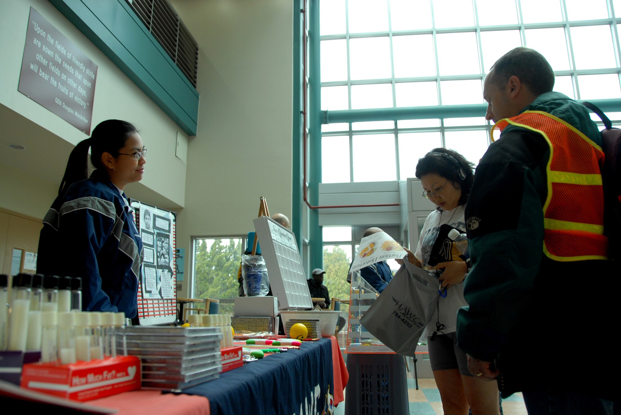OSAN AIR BASE, Republic of Korea -- Members from the 51st Medical Group were at the Osan Fitness Center on Saturday as part of Women’s History Month. (U.S. Air Force photo by Airman 1st Class Chad Strohmeyer)
