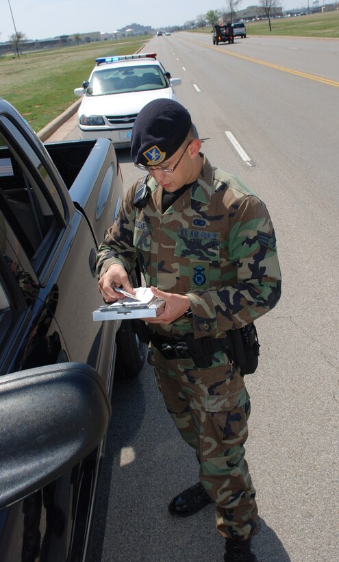 Airmen like Senior Airman Paul Salazar helped the 82nd Security Forces Squadron achieve the honor of being named the Air Force's 2006 Outstanding Security Forces Unit in the small unit category. (U.S. Air Force photo/Airman 1st Class Jacob Corbin)