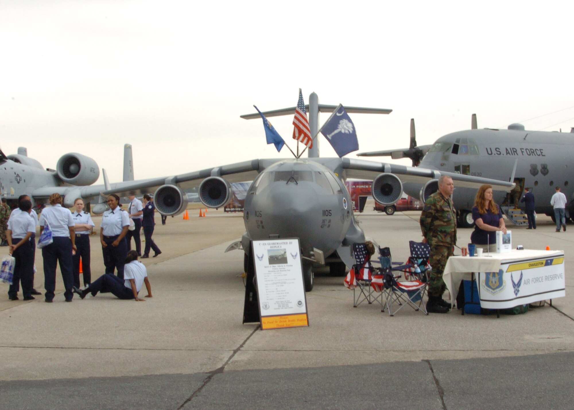 315th Airlift Wing's Mini-C-17?The ?Spirit of Hope Liberty and Freedom,? was a featured display at the 94th Airlift Wing's Junior Reserve Office Training Corps Week at Dobbins Air Reserve Base, March 12-15.  The replica model was built by members of the 315th Airlift Wing at Charleston AFB, S.C.  (Photo by Master Sgt. Stan Coleman)