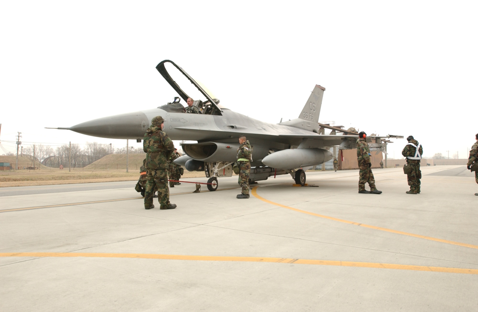 OSAN AIR BASE, Republic of Korea  -  Exercise Reception, Staging, Onward movement, and Integration/Foal Eagle 2007 is an annual joint/combined command post exercise/field training exercise. The purpose of the exercise is to demonstrate resolve to support the Republic of Korea against external aggression while improving ROK/U.S. combat readiness and joint/combined interoperability. The focus of the exercise is on strategic, operational and tactical aspects of general military operations in the Korean theater of operations. (U.S. Air Force photo by Francisco V. Govea II)