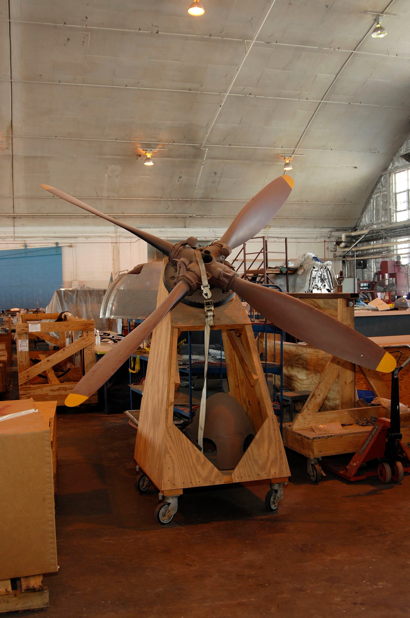 DAYTON, Ohio (02/2007) -- Propeller for the Japanese George in restoration at the National Museum of the U.S. Air Force. (U.S. Air Force photo)