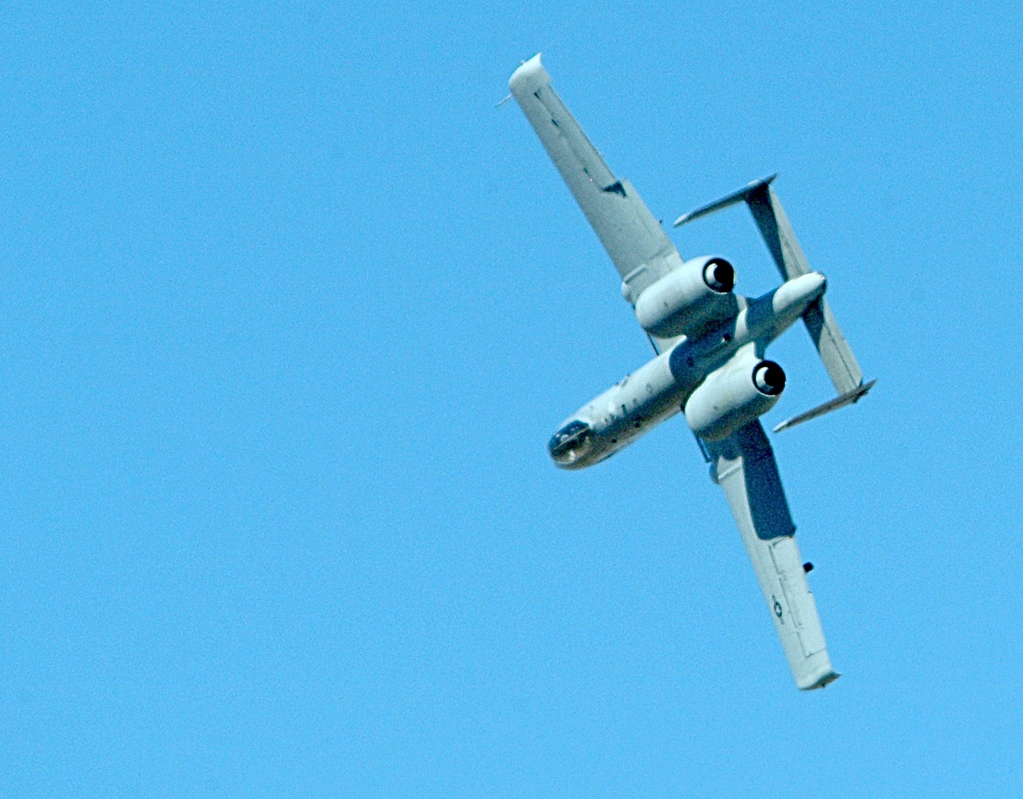 An Air Force Reserve Command A-10 Thunderbolt II from the 442nd Fighter Wing at Whiteman Air Force Base, Mo., maneuvers over the Barry M. Goldwater Range, Ariz., during live-fire training Feb. 26, 2007. (U.S. Air Force photo/Master Sgt. William Huntington)