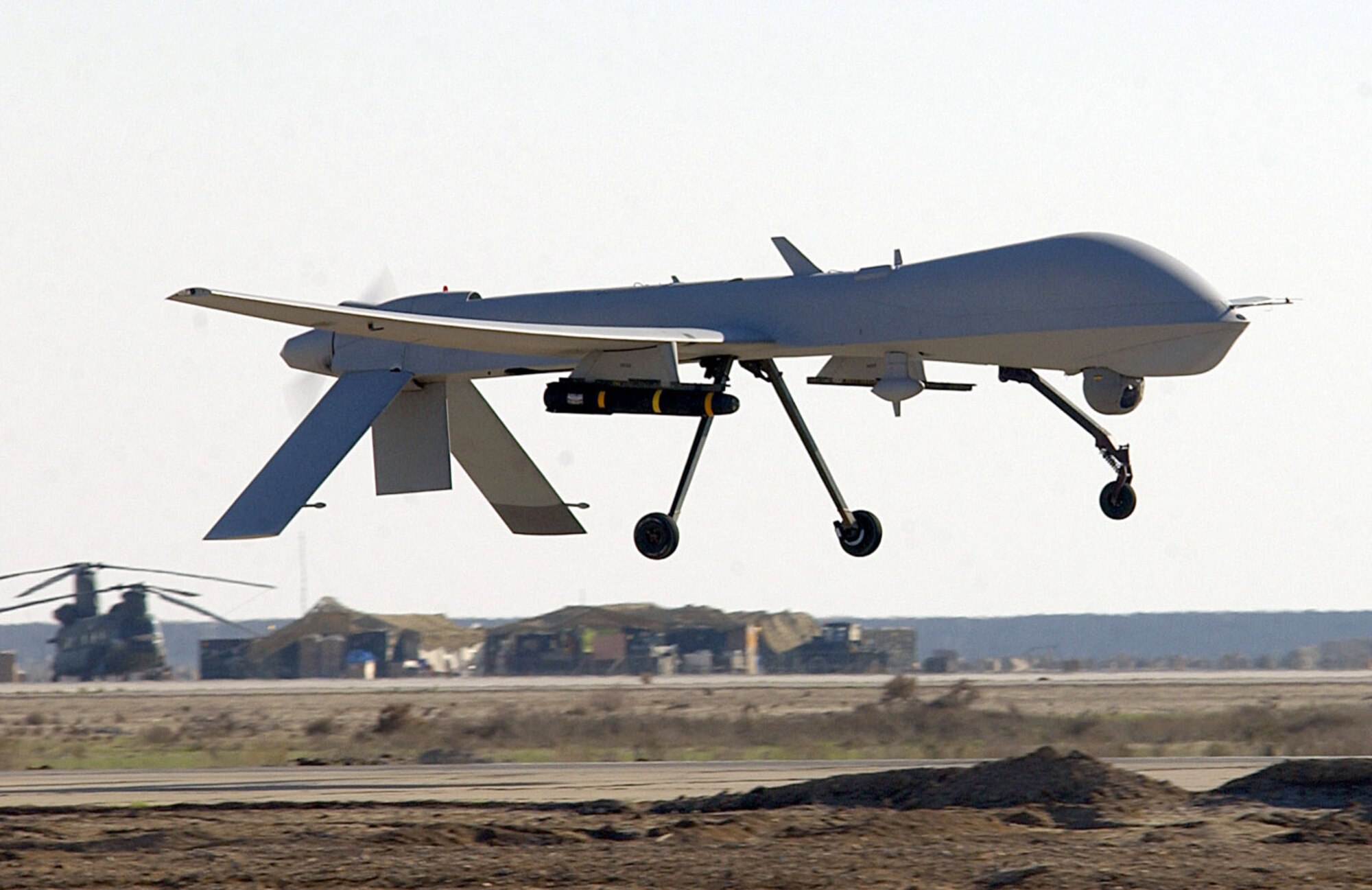 When the pilot inadvertently depressed the wrong switch, an MQ-1B Predator aircraft 
crashed, causing $1,436,765 in damages. (USAF photo)