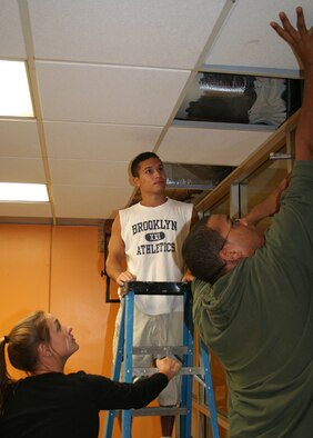 Team Hurlburt Airmen pitched in to help with the majority of the remodeling. (U.S. Air Force photo by 2nd Lt. Lauren Johnson)
