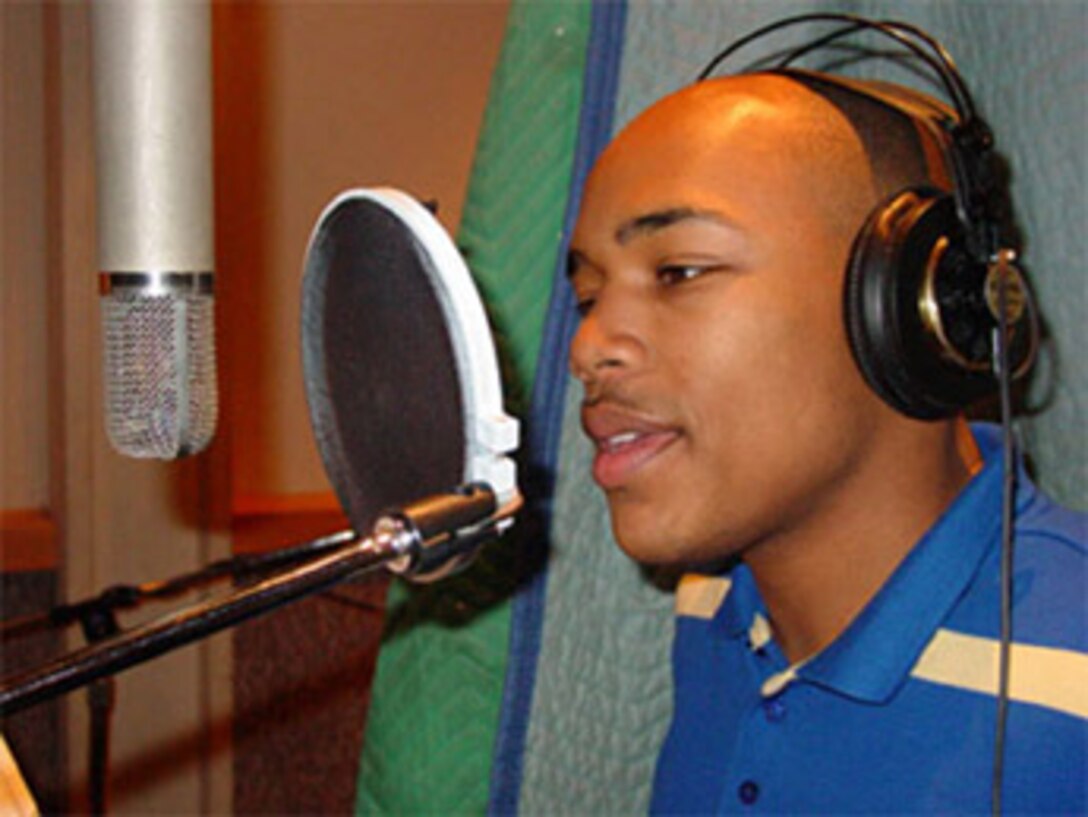 A1C Andrew Jones during the recording session