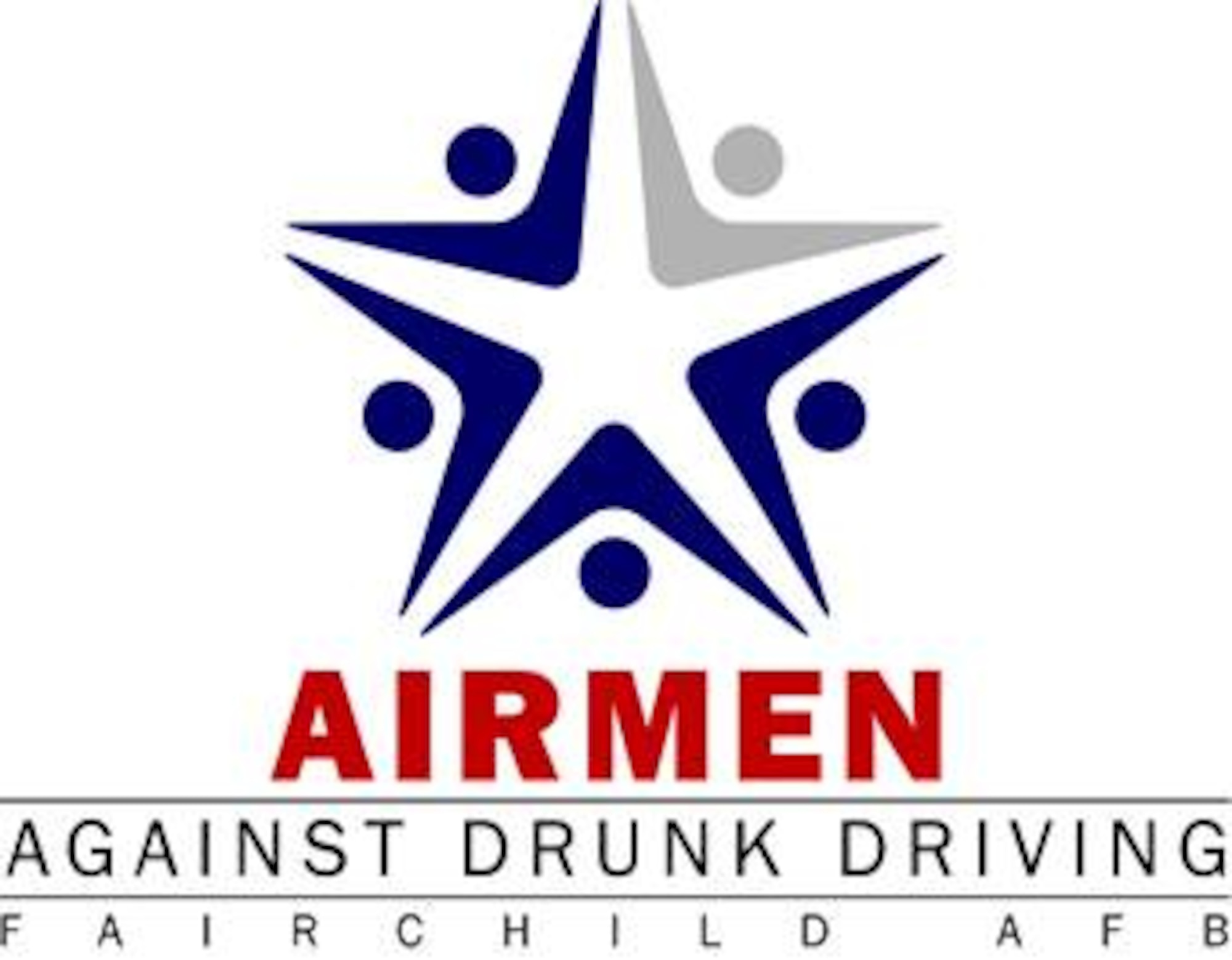 FAIRCHILD AIR FORCE BASE, Wash. – Tech. Sgt. Jason Spradley of the 92nd Communications Squadron designed Fairchild’s new Airmen Against Drunk Driving logo, voted into acceptance April 24. Sergeant Spradley said the blue and silver colors mimic the Air Force symbol. The five body icons work together to form a star, another symbol associated with the Air Force, and the single silver body surrounded by four blue bodies represents the Wingman concept of supporting fellow Airmen.
