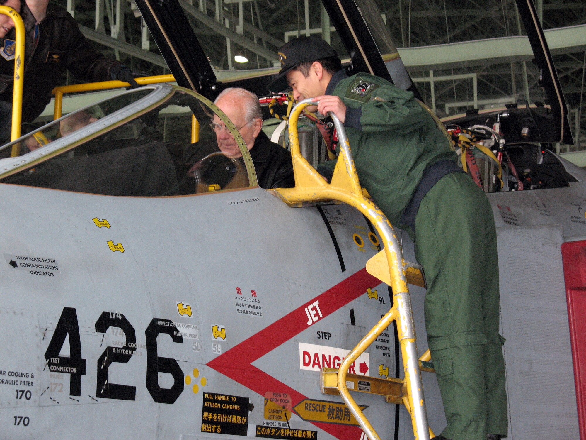 Retired Col. James Gilliland sits in the cockpit of an RF-4C during a visit to Misawa Air Base, Japan. He flew 100 reconnaissance missions in that type of jet during the Vietnam War. (U.S. Air Force photo/Senior Airman Gena Armstrong)