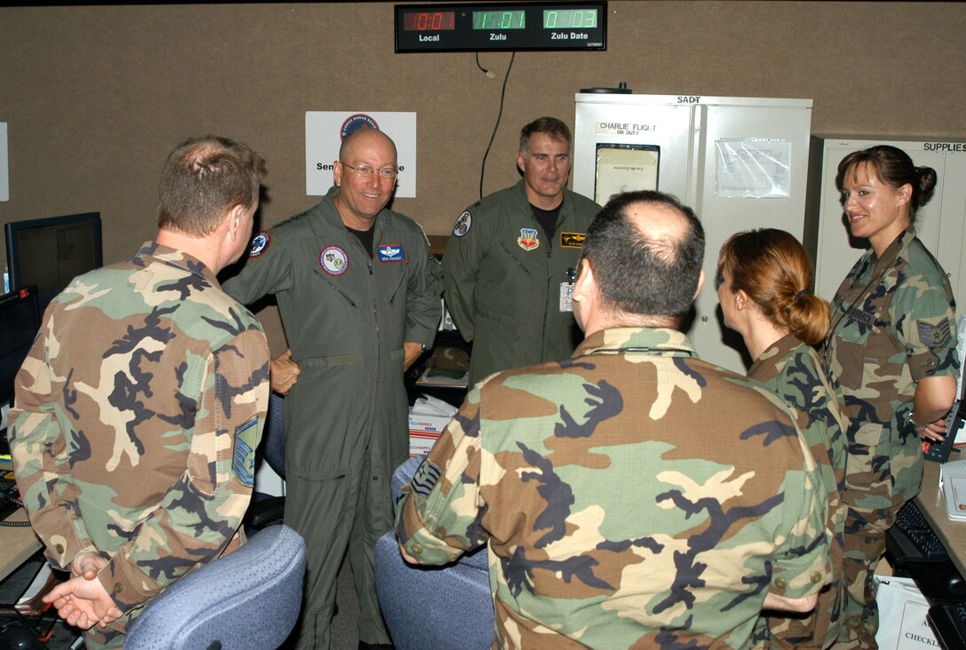 General Gene Renuart, Commander NORAD and USNORTHCOM, meets with members of the 601st Air Operations Group at Tyndall AFB, Fla.  The 601 AOG, manned primarily with Florida Air National Guardsmen, serves as part of NORAD's Continential US NORAD Region, and Air Forces Northern under USNORTHCOM.
