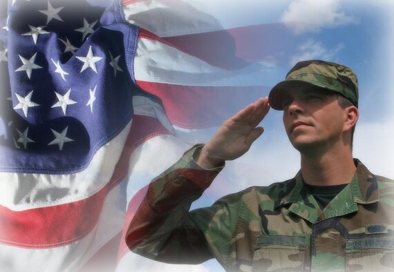 FAIRCHILD AIR FORCE BASE, Wash. – Sandra Humphreys created this image of the flag and her husband, Staff Sgt. Stephen Humphreys, 92nd Logistics Readiness Squadron, by combining two of her photos. (Graphic by Sandra Humphreys)
