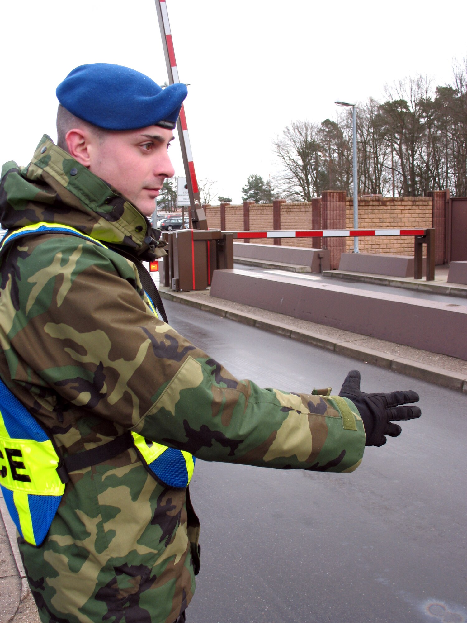 German security policeman Mark Beysiegel encourages people to protect themselves against terrorism. Everyone should remain vigilant and contact local police right away if anything appears out of the ordinary.  (U.S. Air Force photo/Staff Sgt. Jason David)