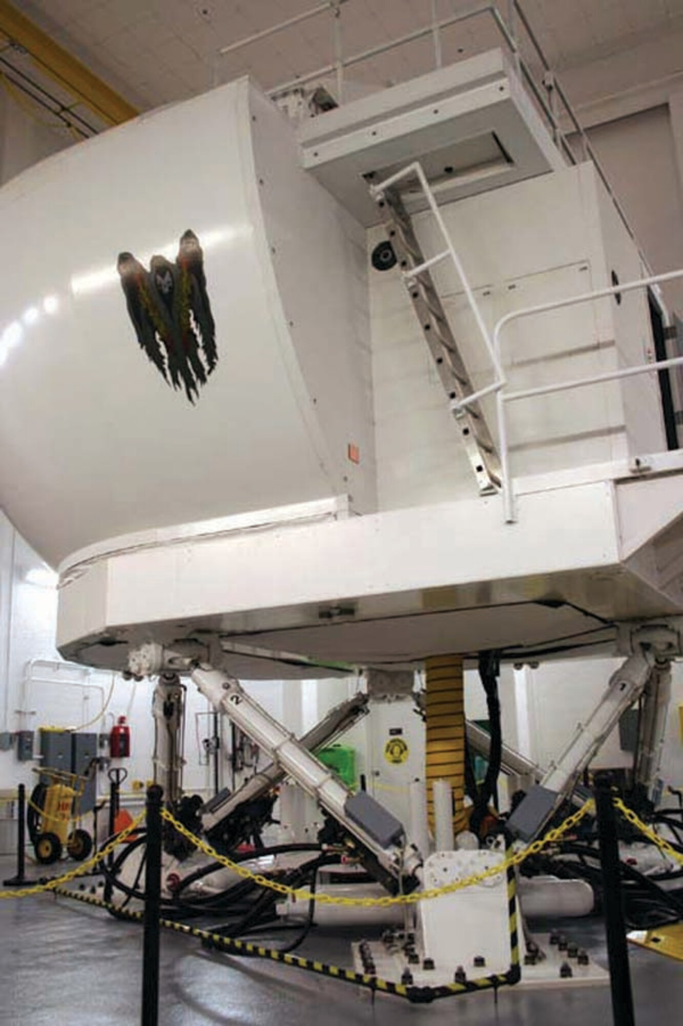The MC-130 simulator is one of many units located inside the 19th SOS. The squadron has the capabilities of linking their simulators with other Department of Defense and coalition units worldwide. (U.S. Air Force photo by 2nd Lt. Lauren Johnson)
