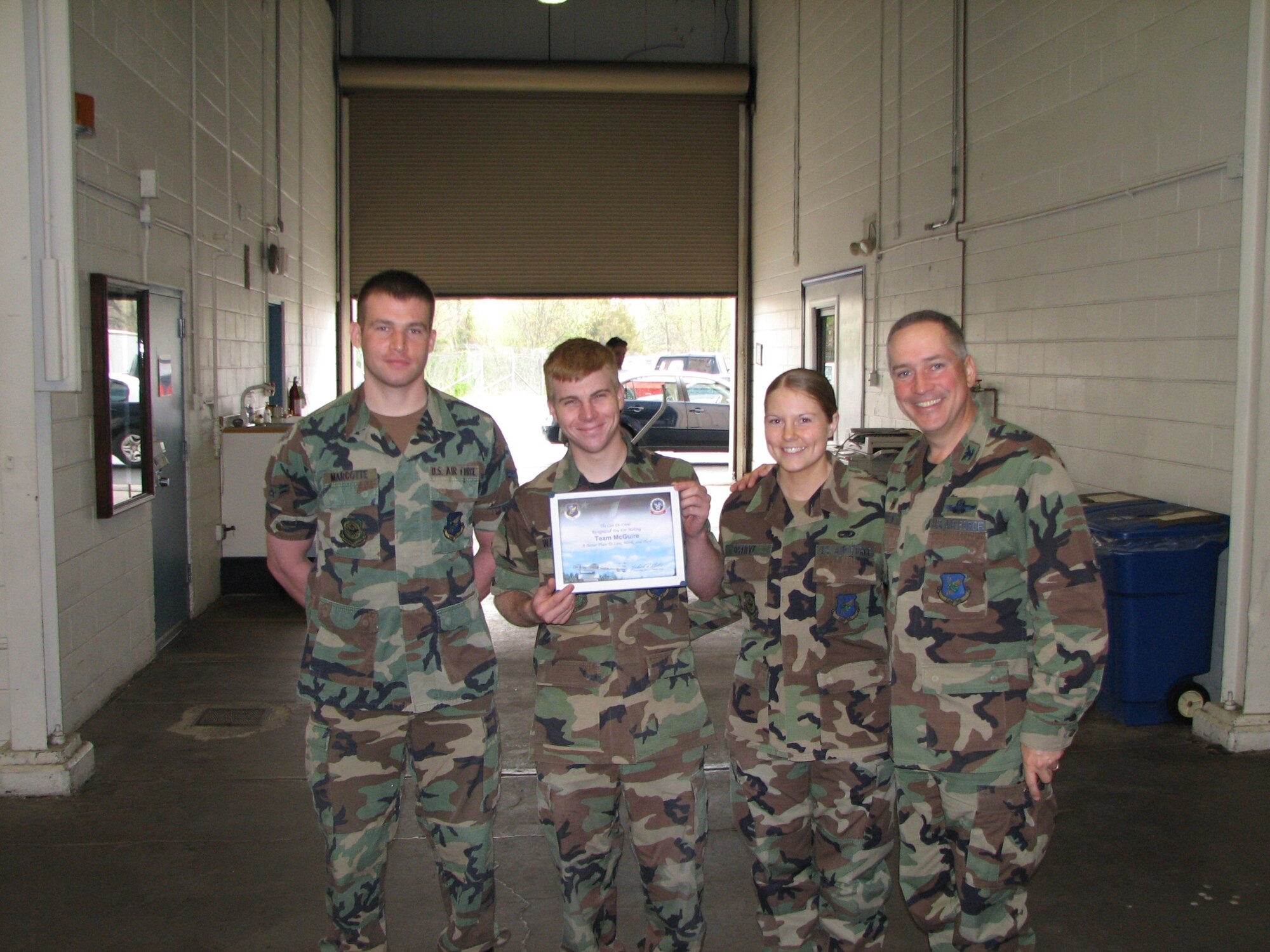 The Can Do Crew would like to recognize Airman 1st Class Jeffrey Marcotte, Airman 1st Class Dawn Ostrye and Airman 1st Class Tyler Wardenski from the 305th Communications Squadron.  These three exceptional Airmen form the core of McGuire’s Public Address Support Team, performing at more than 140 events per year, ranging from DV visits, changes of command, award and retirement ceremonies, and many more events with crowds ranging from a handful to thousands of people.  They are dedicated to the utmost level of service, frequently sacrificing weekends and late nights setting up public address systems, sometimes with little advanced notice.  The team works all events in addition to their normal jobs as ground radio maintenance technicians; without any additional manpower authorizations.  In addition, they single-handedly wired their large support vehicle with the latest in public address equipment worth more than $13,000, allowing them to properly support large events.  Their incredibly high level of motivation allows them to serve Team McGuire in a spectacular capacity, all while keeping a stellar attitude.  If you need public address support, and would like to work with some of Team McGuire's finest, please fill out an e-form at https://private.mcguire.amc.af.mil/305AMW/305msg/305cs/pa/index.html. 

Be aware that the "Can Do Crew" is everywhere, looking for outstanding service.  They covertly seek members of Team McGuire who make a difference, identifying and recognizing only the best!  Remember, the strongest asset of Team McGuire is its people; you are what makes McGuire a better place to live, work and play!