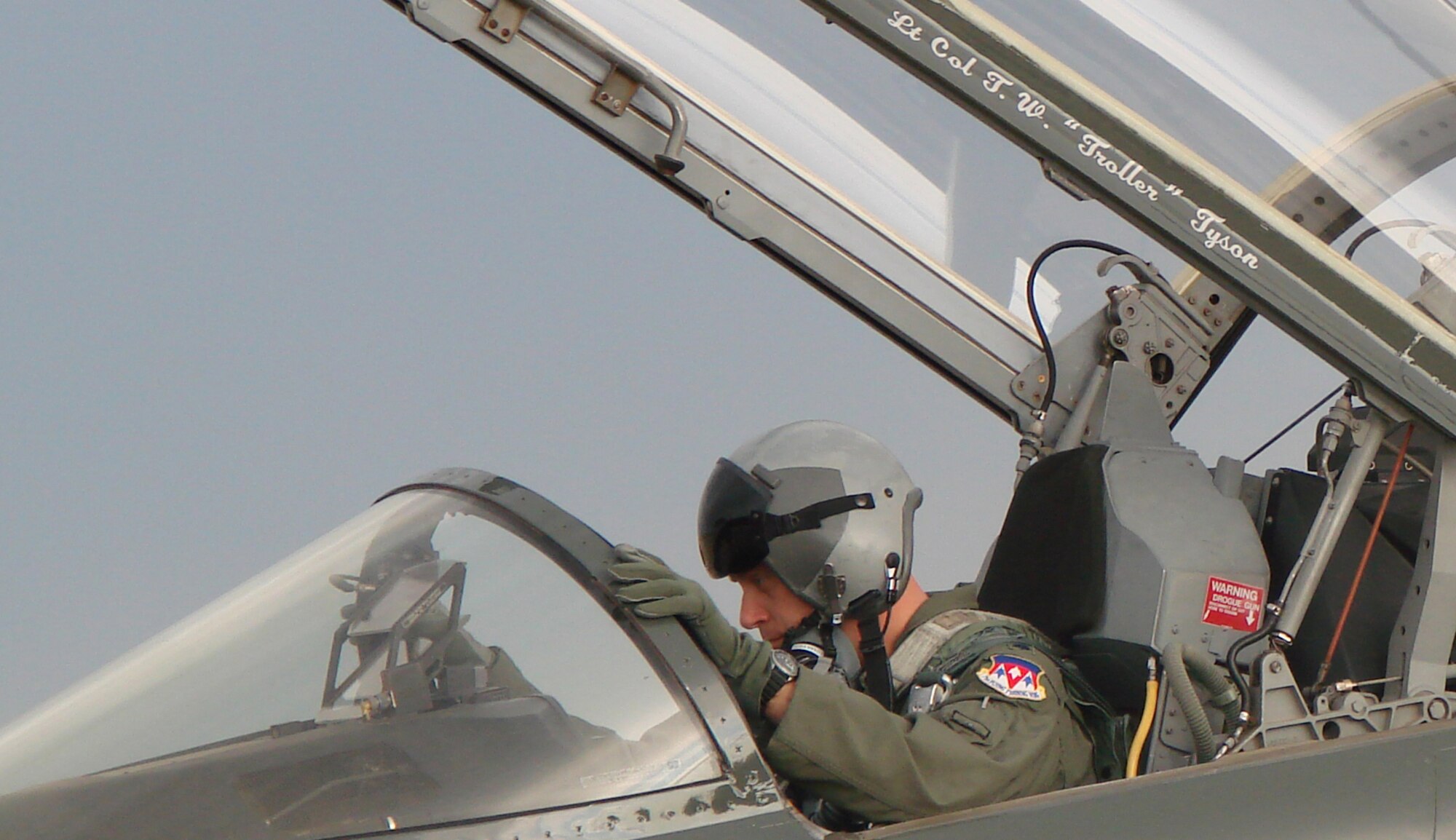 Lt. Col. Tom Tyson, 3rd Fighter Training Squadron commander, prepares April 27 for his first flight in one of the T-38Cs the new unit will fly. On April 26 he assumed command of the squadron that will teach Introduction of Flying Fundamentals as part of the 71st Flying Training Wing at Vance Air Force Base. (U.S. Air Force photo by 2nd Lt. James Justice)             