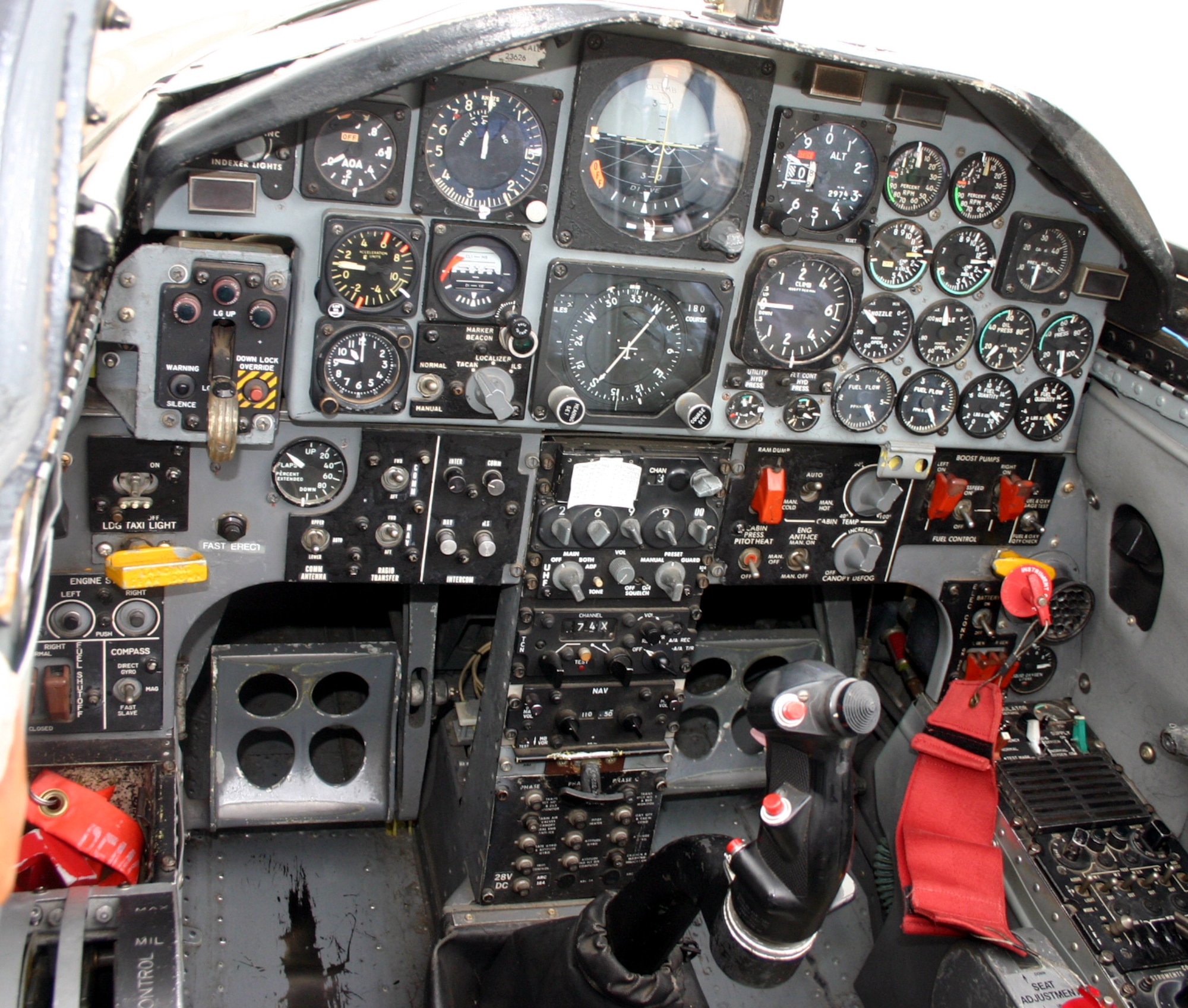 The T-38A Talon's usual "dial display" has been replaced by the more modern T-38C's "glass cockpit" for training uses at Sheppard.  (U.S. Air Force photo/Staff Sgt. Tonnette Thompson)