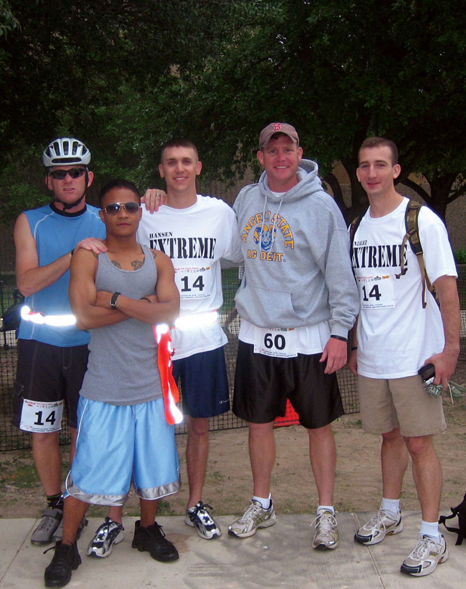From left to right, adventurers Ben Passons, Kelmer Rapisora, Joel Hansen, William "Superman" Roberts and Michael Gonzalez pose after finishing the 2007 Laughlin Adventure Race. Passons said both teams met their goals during the race. “I had a blast,” he added. (Courtesy photo)