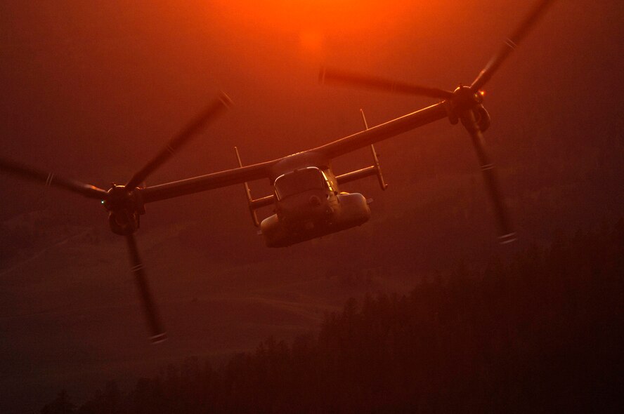 With the CV-22 Osprey soaring above the skies at Kirtland Air Force Base, N.M., it’s perhaps a sign of the aircraft’s resiliency, having overcome heavy controversy in the press and in Congress the past few years. (Photo by Tech. Sgt. Matthew Hannen)
