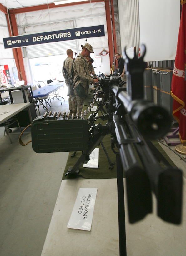 An automatic weapon, similar to those used by insurgents in Iraq, was on display during an enemy-weapons class given to Marines of Company L and Headquarters and Service Company, 3rd Battalion, 5th Marine Regiment, 1st Marine Division, May 8th.