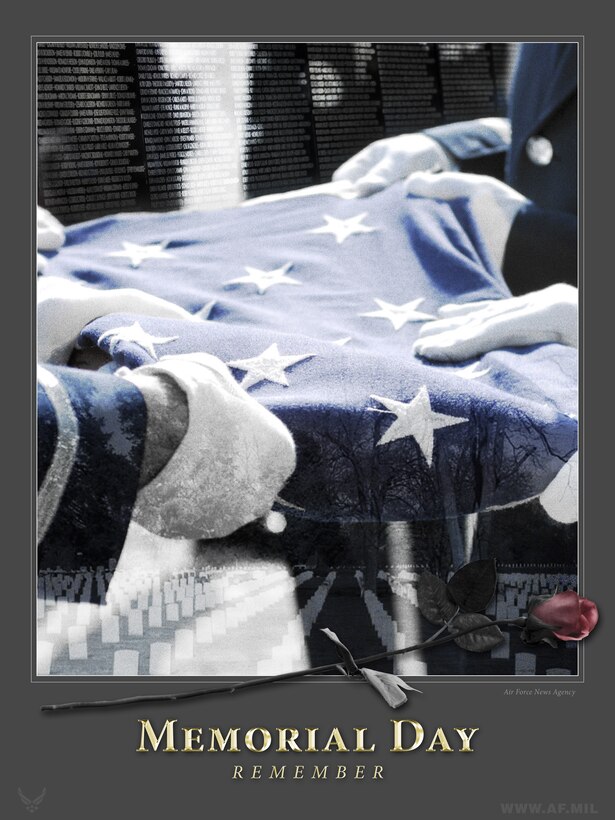 Memorial Day Mini Poster #2.  This poster is 7.5x10 inches @ 300 ppi and was created by Patrick Harris of the Air Force News Agency. This poster can be provided up to 9x12 inches in size and in almost any format required upon request. Air Force Link does not provide printed posters but assistance can be provided in acquiring posters through your servicing DAPS. A PDF version for printing on office printers is also available. Requests can be made to afgraphics@dma.mil. Please specify the title and number.