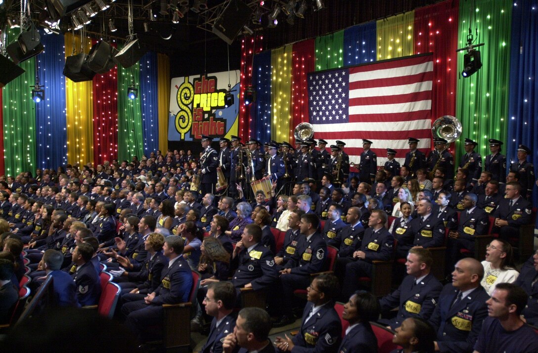 USAF Band of the Golden West performs during the taping of The Price is Right episode on April 24, 2002.