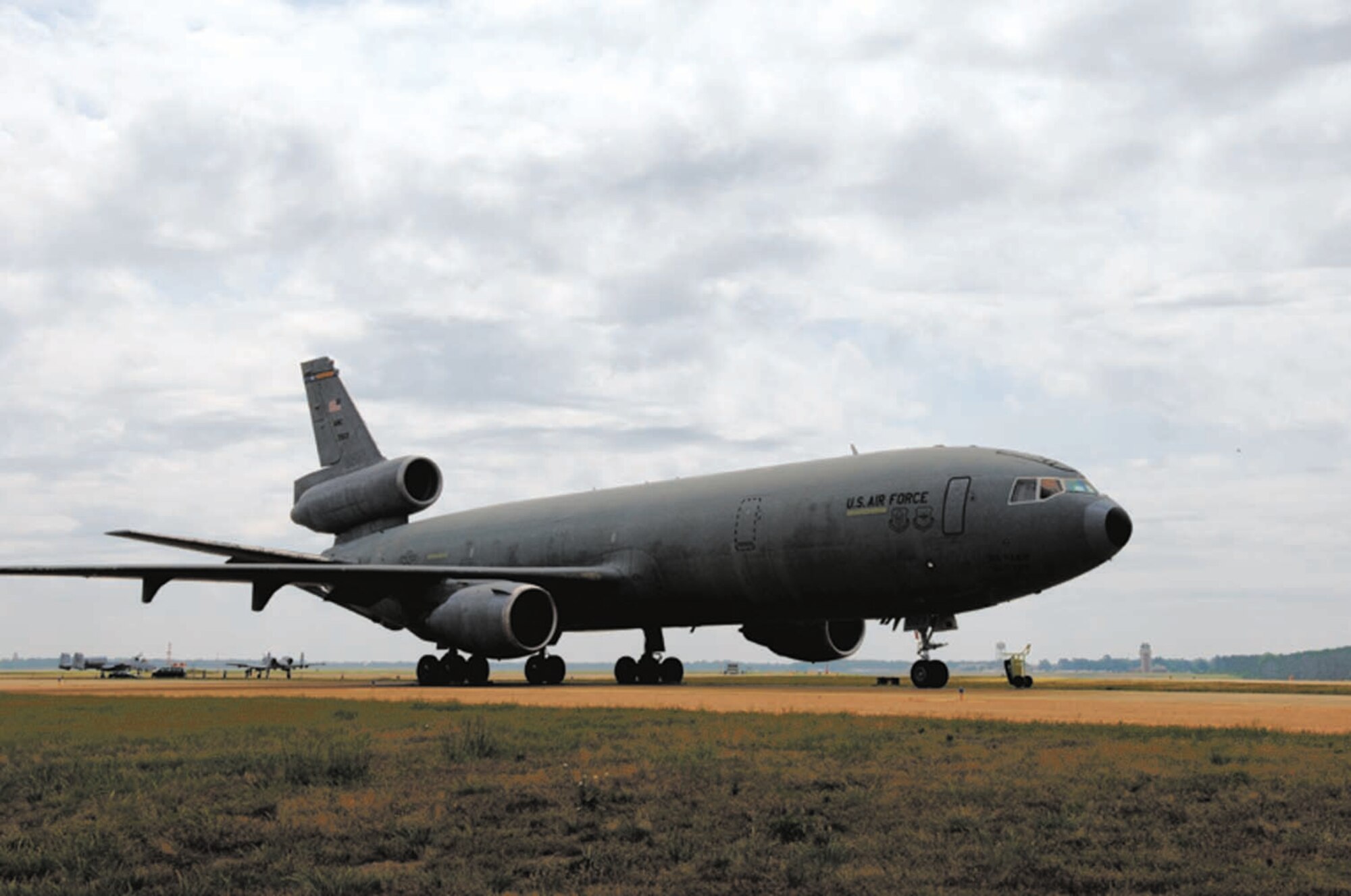 An A-10 Thunderbolt II parked on the SAC ramp for BLAZE Team members to get an up-close look at the aircraft. (U.S. Air Force Photo by Kenn Brown)