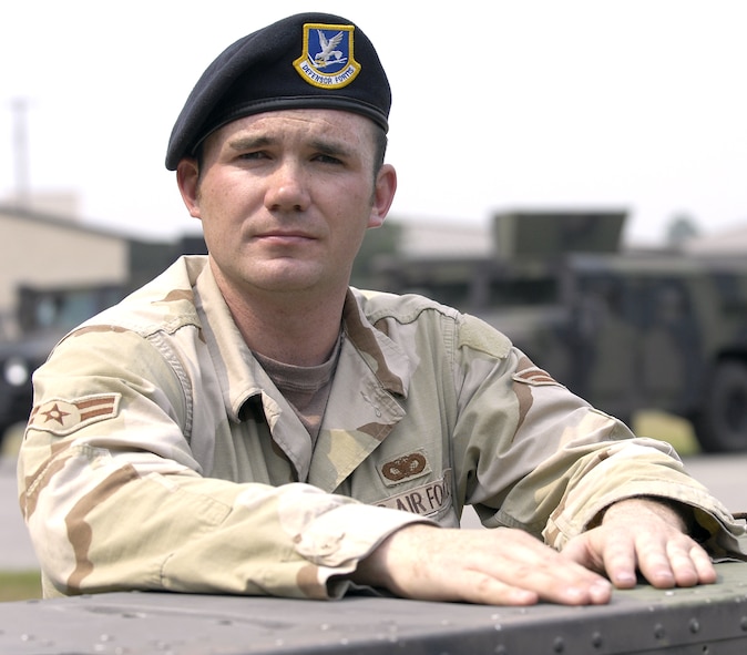 Airman 1st Class Sean Harrington, 822nd Security Forces Squadron, is the Warrior of the Week for May 17. (U.S. Air Force photo by Staff Sgt. Manuel Martinez)