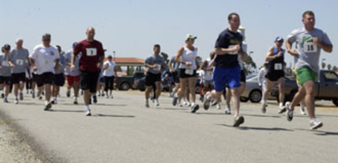 Forty-six participants ran or walked in the five kilometer race at March Air Reserve Base. (U.S. Air Force photos by Staff Sgt. Amy Abbott)