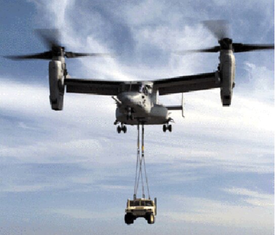 V-22 Osprey Lifting Humvee