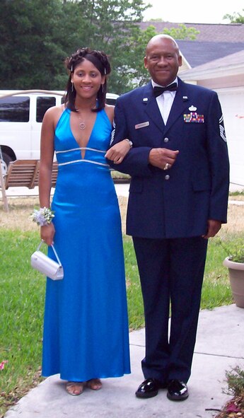 Senior Master Sgt. Ernest Mayshack, 919th Civil Engineering Squadron, was asked by his daughter to be her prom date for May 5, which is also her 18th birthday. Sergeant Mayshack will be deploying to Iraq in support of Operation Iraqi Freedom and will miss her high school graduation (Courtesy photo/Mary Mayshack)