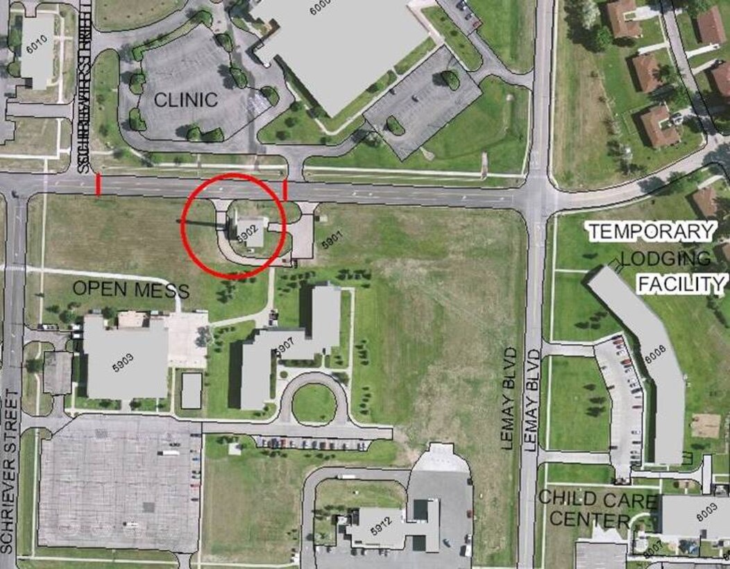 As a precautionary measure, the marked portion of Doolittle Drive has been blocked off indefinitely.
(Photo provided by 28th Mission Support Group)