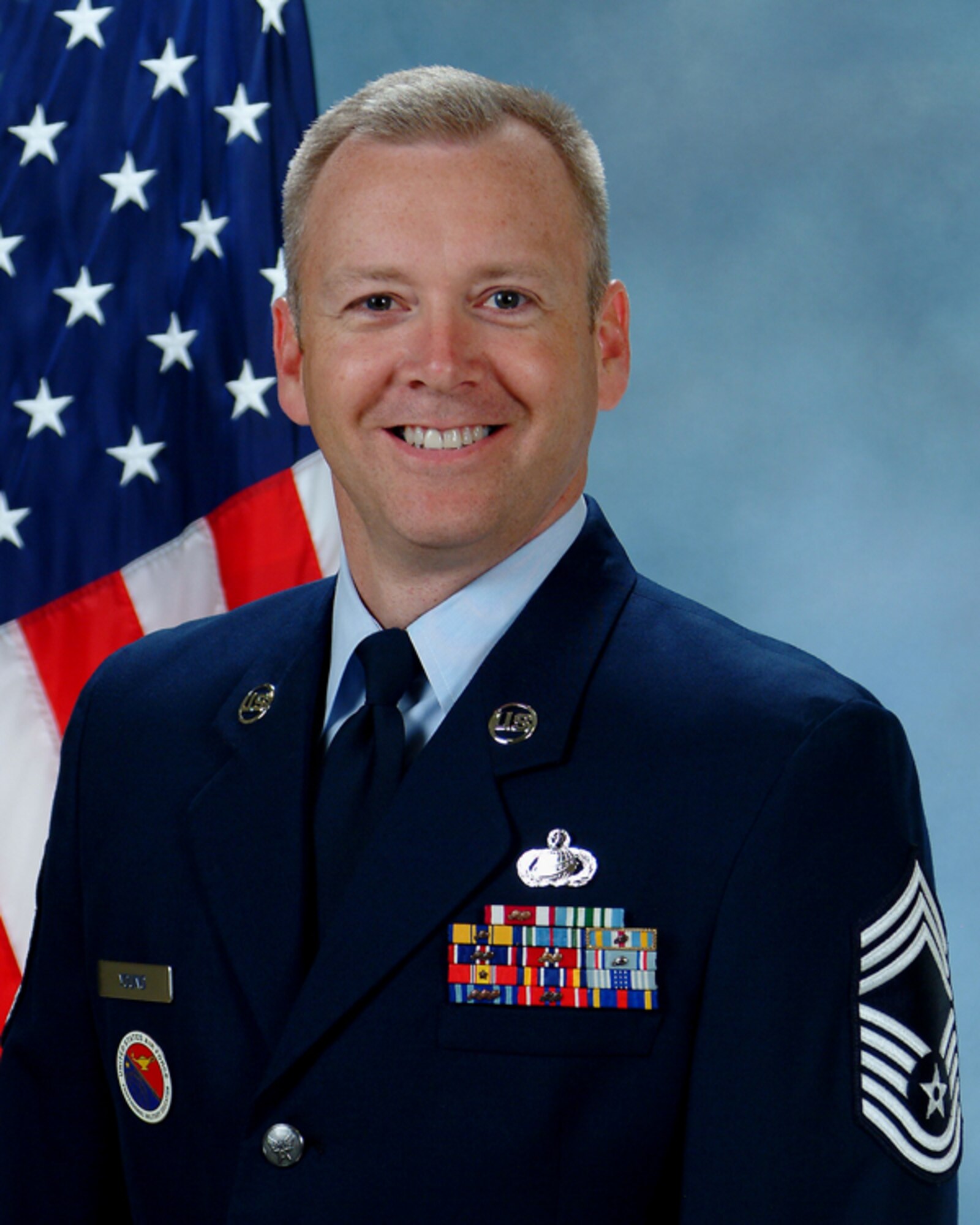 Chief Master Sgt. Thomas Young was named the new commandant of the Vosler NCO Academy here. Chief Young assumes responsibility May 29. (U.S. Air Force photo)